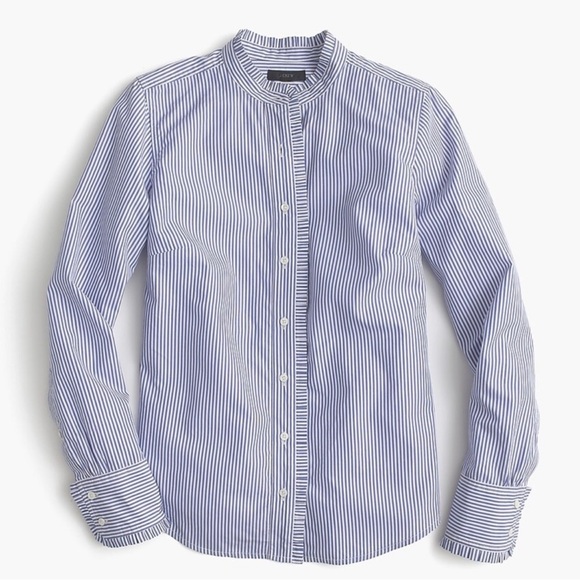J. Crew Tops - J. Crew Navy Striped Casual Button-Down Shirt